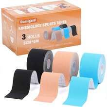 Tefola 3PCS Cinta Kinesiologica - 5mx 5cm, Impermeable Kinesiotape Cinta, Soporte Muscular y Articular Vendaje Neuromuscular, para Deportes, Recuperacin - 5 cm x 6 m - Ver 1