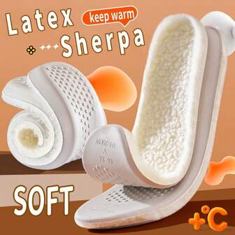 1 Pair Winter Comfort Keep Warm Insoles - Thicken,Non-Slip With High Elasticity Shock Absorption For Sports Shoes