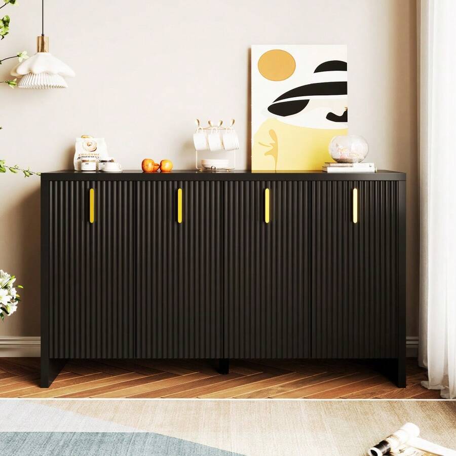 Storage Cabinets - Black + Particle Board - View 1