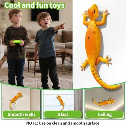 Remote Control Color Changing Chameleon Climbing Toy, Crawling Lizard Toy Car With LED Eyes, Rechargeable RC Gecko Toy, Dual Mode Floor & Wall Driving, Gift For Boys & Girls 3+ Years Old