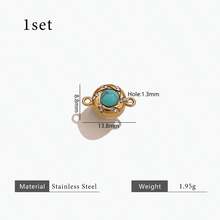 1Set Of 304 Stainless Steel 18K Gold-Plated Multi-Style Natural Stone Diamond-Studded Magnetic Snap Connector DIY Charms Jewellery Necklace Anb Bracelet Making Supplies Accessories Woman's Stainless Steel Jewellery Making Accessories Handmade Accessories Stainless Steel Ladies' Jewellery Woman's Handmade Accessories Suitable For Ladies' Daily Wear - Natural Stone Connector - View 30