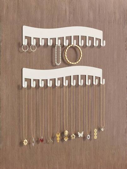 Organizador de joyas montado en la pared de acrílico, soporte decorativo de estilo artístico para collares, que se puede colgar y almacenar anillos, aretes, pulseras, adecuado para Año Nuevo, Día de San Valentín, Día de la Madre, decoración de verano y talla grande ocasiones