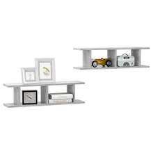 Mensole a muro vidaXL, 2 pezzi, grigio cemento, 75x18x20 cm, materiale a base di legno - Multicolore - Visualizzare 3