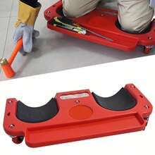1 Pc Red & Black Rolling Kneeling Pad With Wheels And Built-In Tool Tray - Comfortable Cushioned Metal Platform, Suitable For Carpentry, Mechanic, Flooring And Automotive Repair - Multicolor - View 3