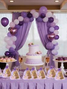 Purple Butterfly Keychain Guest Favor Set, Wedding Gift Box Set, Party Favors, Includes Purple Acrylic Keychain, Brown Thank You Card, And Purple Organza Drawstring Bag. Suitable For Bridal Shower, Bridesmaid/Groomsman Gifts, Wedding Favors, Table Decor, Bachelorette Party, Home Decor. - Purple - View 5