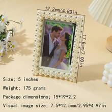 1pc Exquisite Plastic Frame, Luxurious Pearl Edge Frame, Enhances Home Beauty, Creates A Warm Corner, And Can Also Be Given As A Gift To Family And Friends (Inner Lining Paper Randomly Shipped) - Beige - View 4