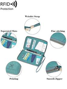 MIYIN [RFID Passport Wallet] RFID Blocking Multi-Functional Passport Holder - Large Capacity Vertical Card Holder, Coin Purse And ID Card Management, Durable Black Travel Wallet For Passport, Cash And Cards, Minimalist Design - Blue - View 7