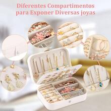 Alajeros Joyeria Mujer, Joyeros Organizadores Porttil con Compartimentos, Regalo de Joyero para Mujer, Organizador de Accesorios para Anillos, Aretes, Pendientes, Collares Blanco - Blanco - Ver 3