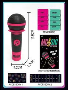 Lucky Microphone Grab: Family Karaoke Board Game With Trivia Quiz Cards | Perfect Birthday/Christmas Party Game & Gift For Kids! - Micrô Grab-A - Xem 4