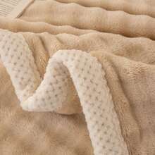 1pc Faux Rabbit Fur Throw Blanket, Luxurious & Comfortable Bedding For Bedroom, Dorm, Office Nap. This Is A Home And Office Decor Product - Beige - View 4