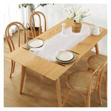 Small Fur Table Runner 36", White Fuzzy Table Runners For Bedroom Dresser, Fluffy Dining Table Decor, Modern Nightstand Cover, Fall Christmas Room Decoration - Multicolor 600 - View 2