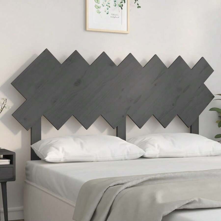 Testiera vidaXL grigia 141x3x80,5 cm in legno massello di pino - Multicolore - Visualizzare 1