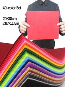 40pcs Multi-Size Felt Fabric Patches - Colorful Polyester Craft Felt Stickers, Suitable For DIY Fabric, Party Decoration And Handicraft Projects, DIY Crafts | Colorful Felt Patches | Polyester Felt - Multicolor - View 12