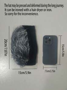 Men's And Women's Knit Beanie Hat With Fake Hair, Fashionable Brimless Cap, Gradient Color Wig Cap, Hip Hop Style Cosplay Accessory, Role Playing Character Hat For Music Festivals And Parties - Multicolor - View 3