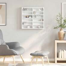 Vitrine vidaXL, blanche, 60 x 8,5 x 58 cm, matériau à base de bois - Multicolore - Voir 3
