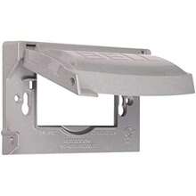 Bell impermeable único Outlet Cover Aire última intervensión receptáculo Protector, horizontal plana, ,(1 Count (Pack of 1) gris) - Multicolor - Ver 2