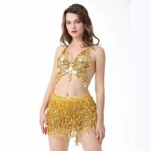 Bộ 2 váy tua rua sequin dây mảnh ngày lễ, trang phục biểu diễn múa bụng Latin, thích hợp cho lễ Halloween - Nhiều màu - Xem 5