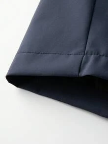 Men's Hooded Jacket, With Zipper Closure, Patchwork Design, Fashion Minimalist, Suitable For Daily Wear Or Light Outdoor Occasions - Blue - View 8