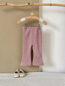 Baby Girls' Casual Soft Comfortable Striped Flare Pants, Spring/Autumn - Watermelon Pink - View 6