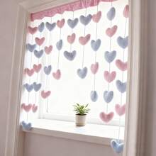 1pc Romantic Heart Shaped Curtain Divider, Creates Cozy Ambiance For Couples, No Drilling Required For Bedroom, Entryway, Kitchen, Bathroom Decor