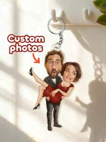 1 pièce Porte-clés de couple personnalisé amusant, porte-clés photo acrylique personnalisé, pendentif porte-clés de couple personnalisable, pendentif de couple créatif et amusant, cadeau de la Saint-Valentin pour elle à lui offrir, cadeau de couple, convient pour l'anniversaire des amoureux, la scène de confession, cadeau personnalisé - Multicolore - Voir 6