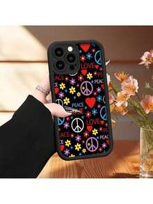 Funda de  de bambú negro alta con diseño de paz y amor para modelos de  de 11 a 16 Pro Max - Multicolor - Ver 4