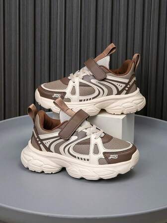 1 Pair Kids' Colorblock Comfortable Versatile Lightweight Outdoor Sports Shoes, Fashion Casual Running Sneakers For Boys And Girls