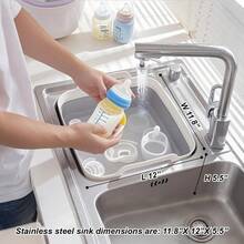 Collapsible Dish Basin And Sink Tub With Drain Plug 2.4 Gal Baby Bottle Wash Basin Bottle Washing Bin For RV Camping Kitchen Collapsible Water And Bottle Basin Grey - 灰色1 - 查看 2