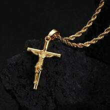European And American Hot-Selling Cross Necklace 18K Gold Plated Non-Fading Personalized High-End Cross Pendant For Men - mặt dây chuyền bạc - Xem 1