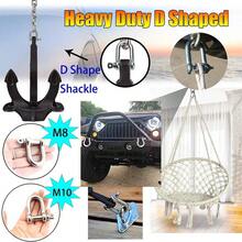 10pcs Heavy Duty M6 Stainless Steel D-Ring Carabiners - 304 Steel D-Shape Spring Clips, Suitable For Rigging, Vehicle Rescue, Towing, Lashing, Hanging, Multi-Purpose Hardware - Silver - View 5