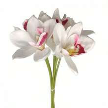 Artificial Orchid Faux Flower Bouquet Fake Flowers With Stems For DIY Bouquet Table Centerpieces Wedding Party Home Decor - sữa - Xem 1