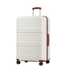 20 24 28 32 Inch Suitcase ABS PC Hard Shell Luggage Carry On Cabin Check In XL Extra Large Lightweight Spinner Wheels TSA Lock 3 Piece Set Travel - Milky - View 15