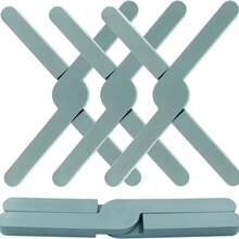 Paquete de 3 salvamanteles de silicona plegables resistentes al calor, salvamanteles plegables para ollas y sartenes calientes, antideslizantes, ahorradores de espacio, fáciles de limpiar DY32 - Negro - Ver 1