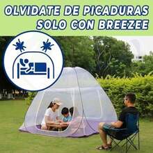 BREEZEE Mosquitero para Cama Matrimonial o Camping, con Medidas 200 x 180 cm, 50D de Grosor, 2 Puertas, Tela Mosquitera, Resistente, Flexible, Transpirable, Ligera, Compatible con Recubrimientos(Blanco) - Multicolor - Ver 7