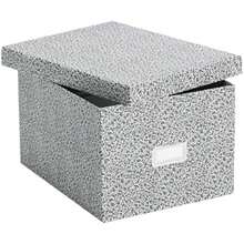 Oxford 40588 - Caja de almacenamiento para fichas con tapa abatible, color ágata negro y blanco, Negro,(6" x 9") - Multicolor - Ver 1