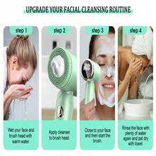 6-In-1 Rechargeable Electric LED Facial Cleansing Brush Set, Waterproof Portable White Facial Cleanser And Exfoliator, Suitable For Oily, Dry, Sensitive Skin For Women And Men