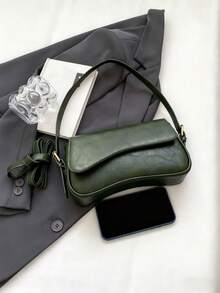 時尚女式斜背包 - 綠色 - 查看 8