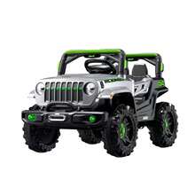 Vicyol S&D Coche eléctrico todoterreno infantil tipo deportivo con control remoto y pedal de aceleración. Luces LED y música, batería recargable - Gris - Ver 1