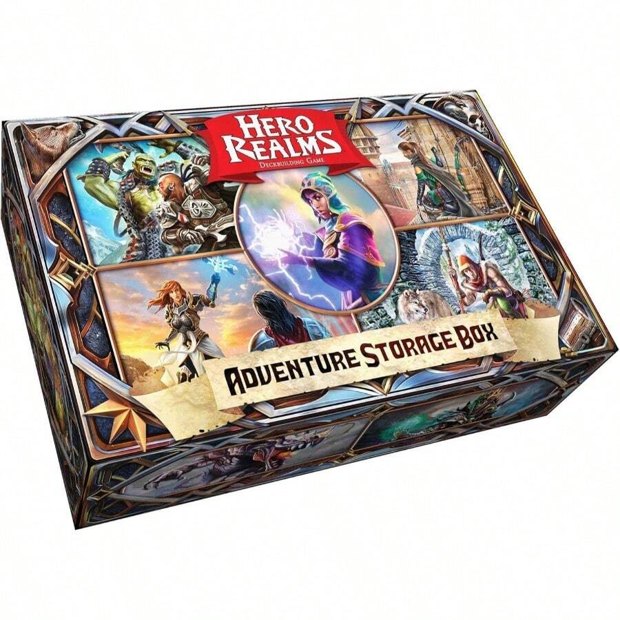 Realms Adventure Storage Box u2013 Card Deck Box - Durable and Sturdy - Compatible with Deck Building Game, Blue - Azul - Ver 1