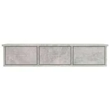 Estantería de pared vidaXL con cajones, de composite de madera gris hormigón. - Multicolor - Ver 4