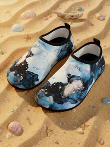 新款男士沙滩鞋，时尚印花防滑防沙软底速干防刮户外水鞋，豹纹厚底室内运动健身鞋，瑜伽鞋，跑步机鞋，跳绳鞋，运动鞋，滑板鞋，徒步鞋，冲浪鞋，浮潜鞋 - 彩色 - 查看 2