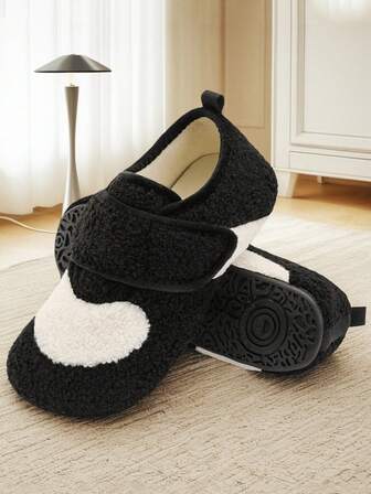 女士纯色室内保暖拖鞋，舒适内里，防滑鞋底，可调节套脚平底防滑拖鞋，适合秋冬季室内外穿着