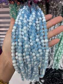 50pcs 8mm Explosion Flower Milk Cap Glass Beads - Sparkling Pendants, Bracelets, Necklaces, Earrings For DIY Jewelry Making - Small Business Craft Supplies - Grass Green - View 13