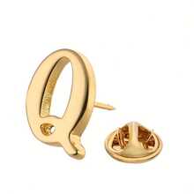 1pc Gold Alloy Letter Brooch Pin - Unisex Streetwear Design, Suitable For Suits, Shirts, Jackets - Halloween, Thanksgiving, Teacher's Day, Graduation, Shirt Button Decoration, Fun Letter Badge, Smooth Surface Pin, 26 Letter Gold Brooches, 20K Plated Unisex 26 Letter Brooch Pin - Letter Brooch - View 36