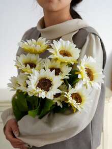 5pcs/Set Artificial Sunflower Stems, Home Living Room Wedding Decor Fake Flowers Photography Props - Multicolor - View 9