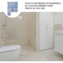 EXCEART Azulejos Adhesivos para Cocina Y BañO De Porcelana Azul Y Blanca Pegatinas De Pared Autoadhesivas De PVC Resistente Al Agua DecoracióN FáCil Y VersáTil para Hogar - El 10x10cm - Ver 5