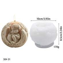 1pc Angel Shaped Silicone Candle Mold - White - View 10