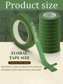 1/5 Pack - Green Floral Tape, DIY Wedding Bouquet Stem Wrapping Material, Flower Shop Valentine's Day Mother's Day Father's Day Bouquet Packaging Material, Sticky Bouquet Tape For Bouquet Packaging And Floral Arrangement, Wedding Supplies, Floral Tape, Fresh Flower Tape, Florist-Grade Adhesive Tape For Floral Crafting, Bouquet Stem Wrapping, Wedding Bouquets