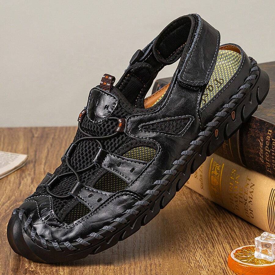 Men's Plus Size Sandals, Outdoor Casual Shoes, Unisex Sandals - màu đen - Xem 1