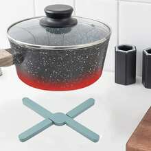 Paquete de 3 salvamanteles de silicona plegables resistentes al calor, salvamanteles plegables para ollas y sartenes calientes, antideslizantes, ahorradores de espacio, fáciles de limpiar DY32 - Negro - Ver 11